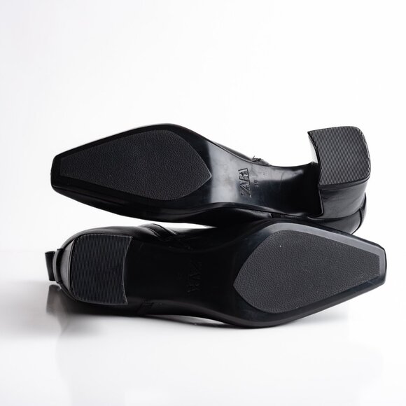 Zara Womens Heeled Ankle Boots Pointed Toe US 7.5 EU 38 Black 3112/510 NWT - Picture 8 of 8